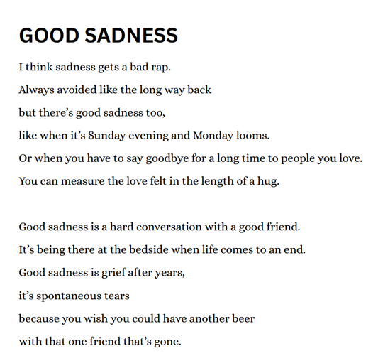 GOOD SADNESS (Downloadable PDF)