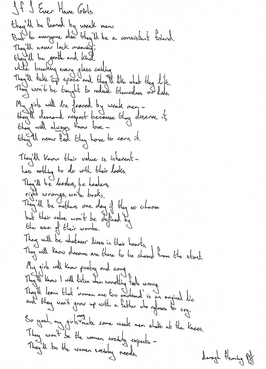 If I Ever Have Girls (Handwritten) (Downloadable PDF)