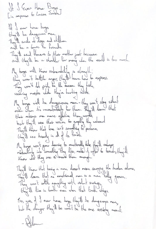 If I Ever Have Boys (Handwriting Version PDF Copy)